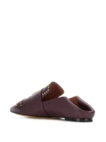 BALLY HAMELIA FLAT-FRINGE STUD BUCKLE LOAFER VINO US 6 - Image 4