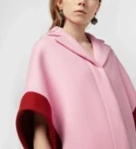 MARNI DIAGONAL CAPE IN WOOL FELT PINK/DEEP RED IT 40 (US 4) - Image 4