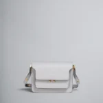 MARNI TRUNK SAFFIANO SHOULDER BAG GREY