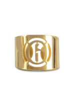 MM6 MAISON MARGIELA OPEN BAND GOLD TONE LOGO RING