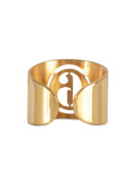 MM6 MAISON MARGIELA OPEN BAND GOLD TONE LOGO RING - Image 2