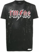 DSQUARED2 DISTRESSED PRINTED TSHIRT