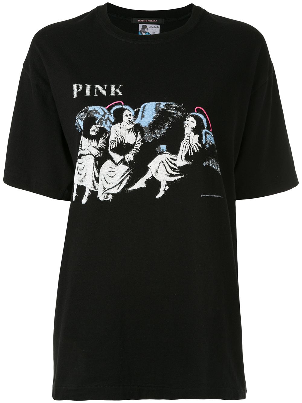 13929286_17820615_1000 Y'S BY YOHJI YAMAMOTO PINK ANGEL PRINT TSHIRT - Image 1