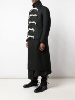 YOHJI YAMAMOTO ASYMMETRIC STAND COLLAR COAT - Image 2