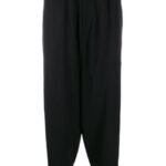 YOHJI YAMAMOTO GABARDINE SIDE BUTTON CROPPED PANTS