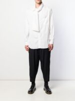 YOHJI YAMAMOTO GABARDINE SIDE BUTTON CROPPED PANTS - Image 2