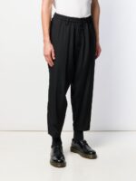 YOHJI YAMAMOTO GABARDINE SIDE BUTTON CROPPED PANTS - Image 3
