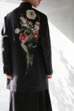 YOHJI YAMAMOTO BACK GRAPHIC WOOL LONG JACKET - Image 2