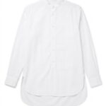Y'S BY YOHJI YAMAMOTO BAND COLLAR DOUBLE BUTTON SHIRT