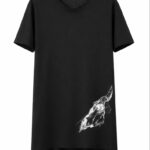 YOHJI YAMAMOTO GOAT HEAD PRINT HI LOW TSHIRT
