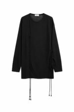 YOHJI YAMAMOTO LACE UP DETAIL LONG SLEEVE TSHIRT
