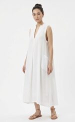 Y'S BY YOHJI YAMAMOTO V-NECK GUSSET DRESS - Image 2